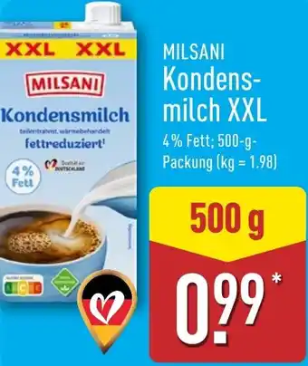 Aldi Nord MILSANI Kondensmilch XXL Angebot