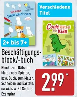 Aldi Nord Beschäftigungsblock/-buch Angebot