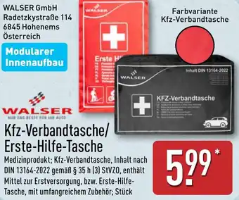 Aldi Nord WALSER Kfz-Verbandtasche/ Erste-Hilfe-Tasche Angebot
