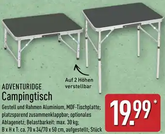 Aldi Nord ADVENTURIDGE Campingtisch Angebot
