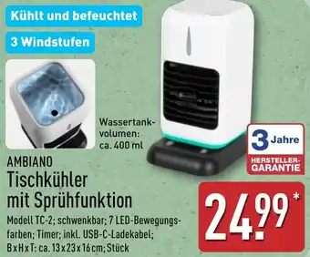 Aldi Nord AMBIANO Tischkühler mit Sprühfunktion Angebot