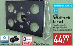 Aldi Nord CRANE Fußballtor mit Torwand Angebot