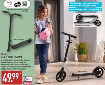 Aldi Nord CRANE Alu-/Stunt-Scooter Angebot