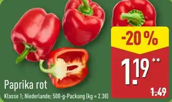 Aldi Nord Paprika rot Angebot