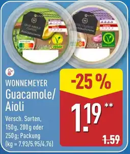 Aldi Nord WONNEMEYER Guacamole/ Aioli Angebot