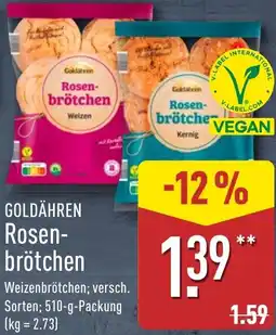 Aldi Nord GOLDÄHREN Rosenbrötchen Angebot