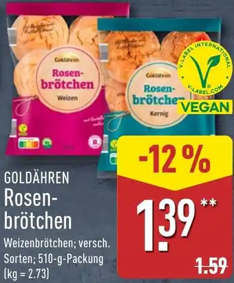 Aldi Nord GOLDÄHREN Rosenbrötchen Angebot