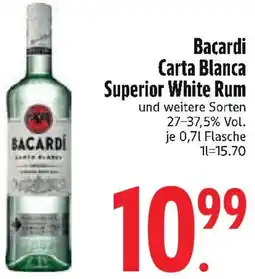 Edeka Bacardi Carta Blanca Superior White Rum Angebot