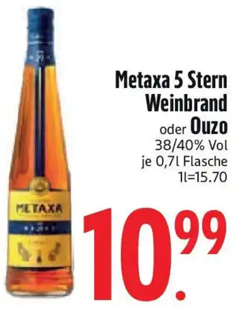 Edeka Metaxa 5 Stern Weinbrand oder Ouzo Angebot