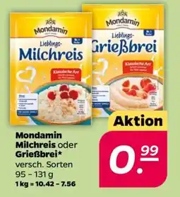 NETTO Mondamin Milchreis oder Grießbrei Angebot
