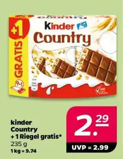 NETTO kinder Country + 1 Riegel gratis Angebot