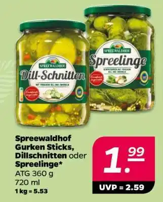 NETTO Spreewaldhof Gurken Sticks, Dillschnitten oder Spreelinge Angebot