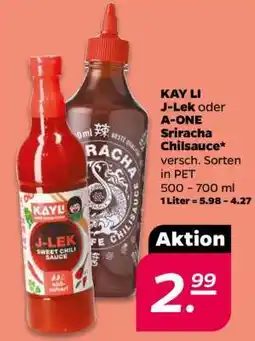NETTO KAY LI J-Lek oder A-ONE Sriracha Chilsauce Angebot