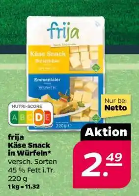 NETTO frija Käse Snack in Würfeln Angebot