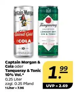NETTO Captain Morgan & Cola oder Tanqueray & Tonic 10% Vol Angebot