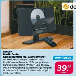 NETTO denver Musik-Center Kompaktanlage MC-5220 schwarz Angebot