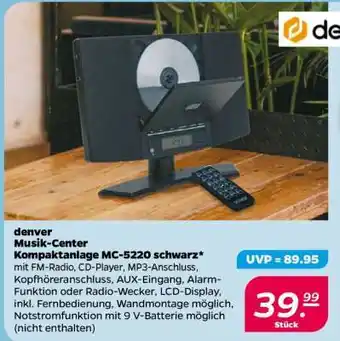 NETTO denver Musik-Center Kompaktanlage MC-5220 schwarz Angebot