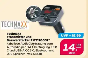 NETTO Technaxx Transmitter und Bassverstärker FMT1700BT Angebot
