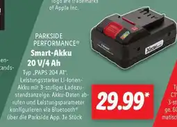 Lidl PARKSIDE PERFORMANCE Smart-Akku 20 V/4 Ah Angebot