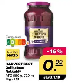 NETTO HARVEST BEST Delikatess Rotkohl Angebot