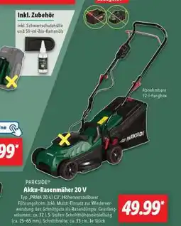 Lidl Akku-Rasenmäher 20 V Angebot