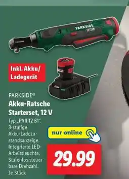 Lidl PARKSIDE Akku-Ratsche Starterset, 12 V Angebot