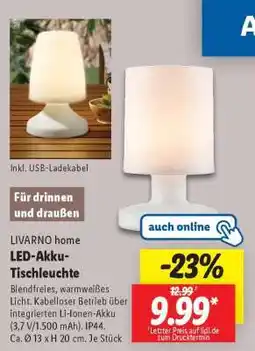 Lidl LIVARNO home LED-Akku-Tischleuchte Angebot