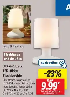 Lidl LIVARNO home LED-Akku-Tischleuchte Angebot