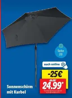 Lidl Sonnenschirm mit Kurbel Angebot