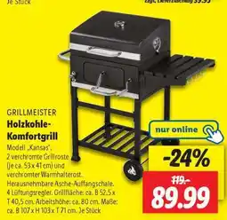 Lidl GRILLMEISTER Holzkohle-Komfortgrill Angebot