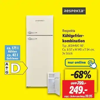 Lidl Respekta Kühlgefrierkombination Angebot