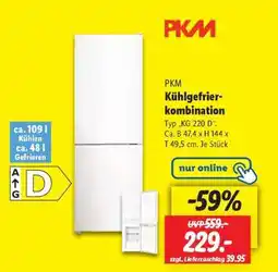 Lidl PKM Kühlgefrierkombination Angebot