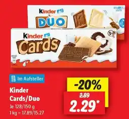 Lidl Kinder Cards/Duo Angebot