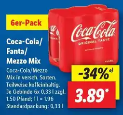 Lidl Coca­Cola/ Fanta/Mezzo Mix Angebot