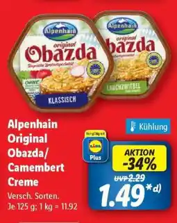 Lidl Alpenhain Original Obazda/Camembert Creme Angebot
