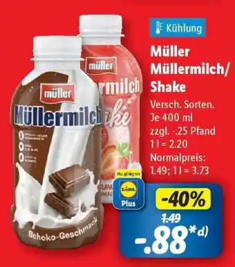 Lidl Müller Müllermilch/Shake Angebot