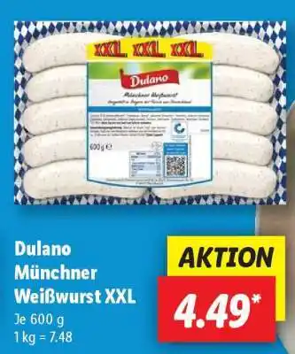 Lidl Dulano Münchner Weißwurst XXL Angebot