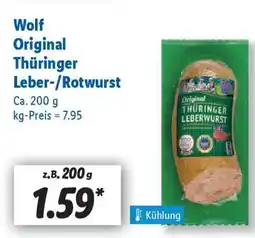 Lidl Wolf Original Thüringer Leber-/Rotwurst Angebot