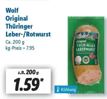 Lidl Wolf Original Thüringer Leber-/Rotwurst Angebot