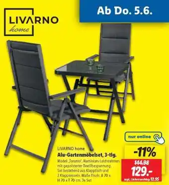 Lidl Alu-Gartenmöbelset, 3-tlg Angebot