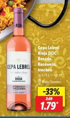 Lidl Cepa Lebrel Rioja DOC Rosado, Roséwein, trocken Angebot