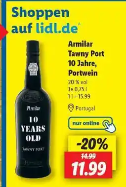 Lidl Armilar Tawny Port 10 Jahre, Portwein Angebot