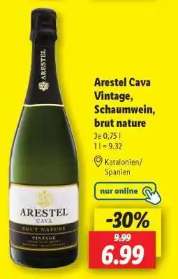 Lidl Arestel Cava Vintage, Schaumwein, brut nature Angebot