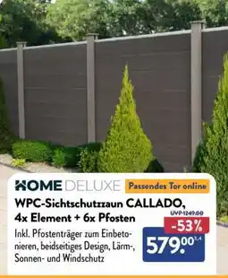 Aldi Nord WPC-Sichtschutzzaun CALLADO, 4x Element + 6x Pfosten Angebot