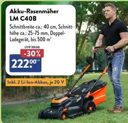 Aldi Nord Akku-Rasenmäher LM C40B Angebot