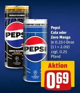REWE Pepsi Cola oder Zero Mango Angebot