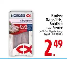 Edeka Nordsee Matjesfilets, Backfisch Bremer Angebot