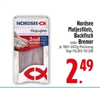 Edeka Nordsee Matjesfilets, Backfisch Bremer Angebot