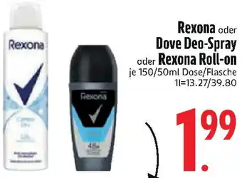 Edeka Rexona oder Dove Deo-Spray oder Rexona Roll-on Angebot