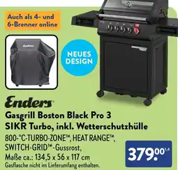 Aldi Nord Enders Gasgrill Boston Black Pro 3 SIKR Turbo, inkl. Wetterschutzhülle Angebot